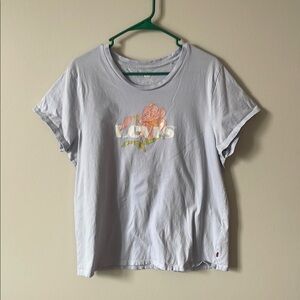 White T-Shirt with Floral Design